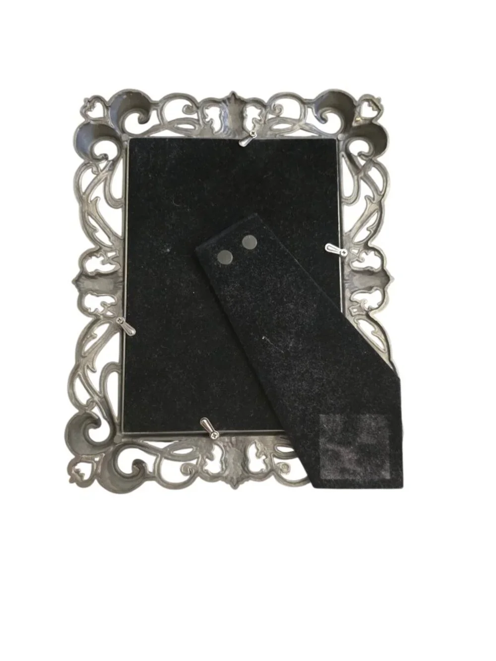 Ornate Silver Picture Frame Vintage Style Baroque Scroll Photo Frame Tabletop
